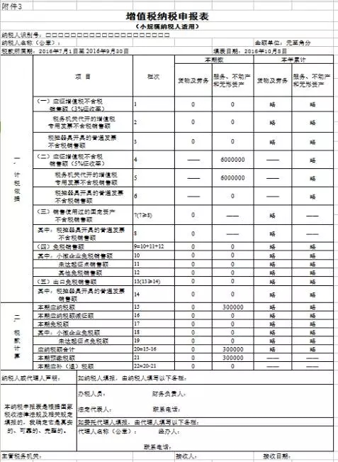 《增值税纳税申报表(小规模纳税人适用)》